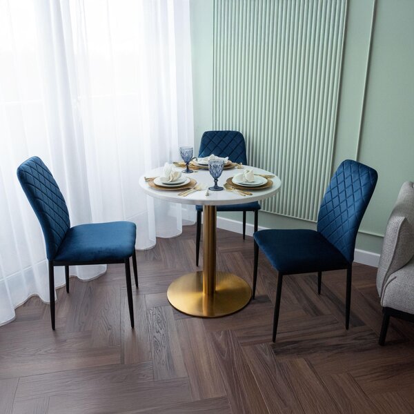 Sametové čalouněné křeslo MAVERIK Velvet navy blue