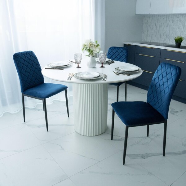 Sametové čalouněné křeslo MAVERIK Velvet navy blue