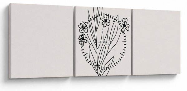 Obraz - Luční květ N⁰1 (s hodinami) (90x30 cm)