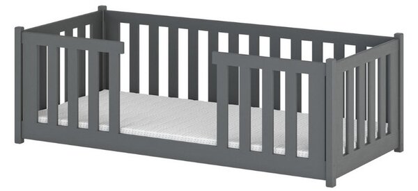 Dětská postel se zábranami NORENE - 80x180, grafit