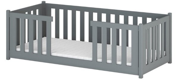 Dětská postel se zábranami NORENE - 80x200, šedá