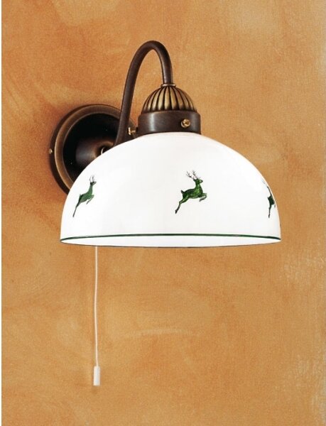 Kolarz 731.61.100 - Nástěnná lampa NONNA 1xE27/75W/230V hnědá/jeleni zelená