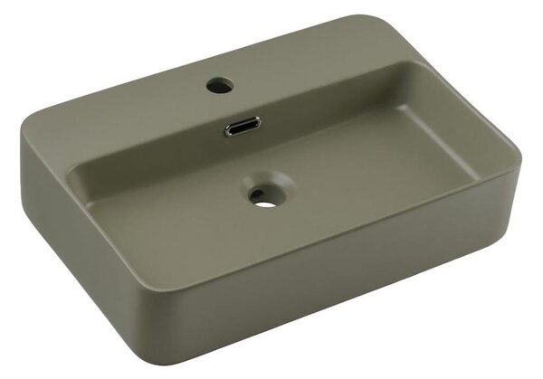 COMAD TRUST 2 OLIVER GREEN ( E-6282 ) - Umyvadlo na desku TRUST 55x38 cm zelená