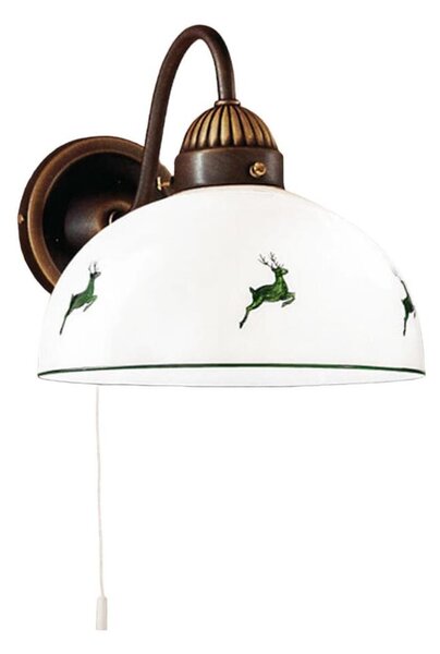 Kolarz 731.61.100 - Nástěnná lampa NONNA 1xE27/75W/230V hnědá/jeleni zelená