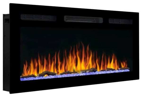 ArtiFlame AF40WR Elektrický vestavný krb s ohřevem 1800 W, realistický efekt plamene, LED osvětlení, dálkové ovládání, časovač, černý