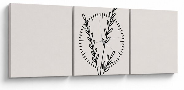 Obraz - Luční květ N⁰2 (s hodinami) (90x30 cm)