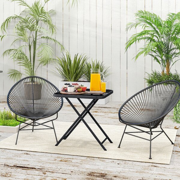 Skládací zahradní stůl Outsunny 70 x 70 cm, odolný vůči počasí, ocelový skládací stůl s vyřezávaným designem, venkovní jídelní stůl, čtvercový boční s