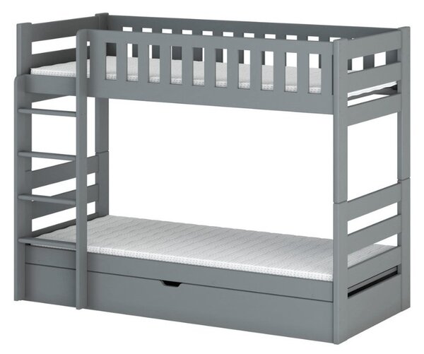 Dětská patrová postel ALLA - 90x200, šedá