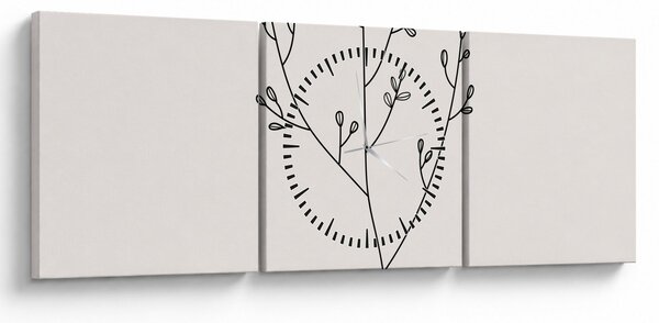 Obraz - Luční květ N⁰3 (s hodinami) (90x30 cm)