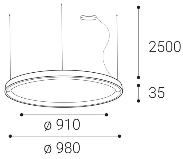 LED2 - LED Stmívatelný lustr na lanku BELLA LED/80W/230V 3000K/4000K bílá