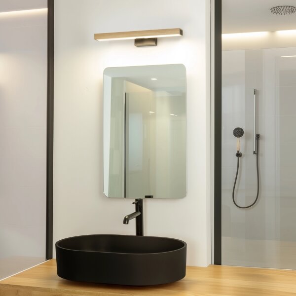 Brilagi-LED Koupelnové osvětlení zrcadla WOODY MIRROR LED/8W/230V IP44 dub/černá