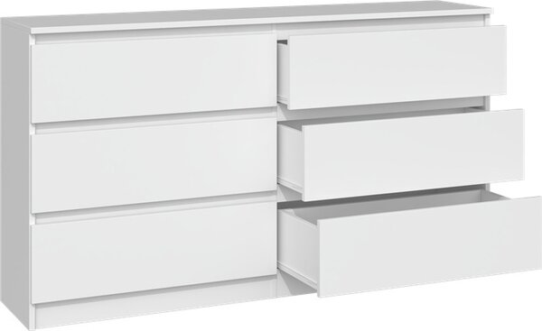 Topeshop M6 140 BIEL 2X3, Bílá, 6 zásuvka/zásuvek, Dřevotřískové desky, Jednobarevný, Moderní, Dřevotřískové desky
