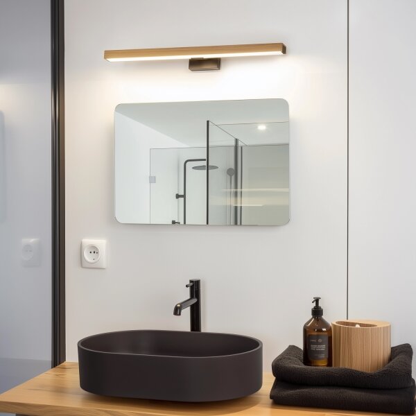 Brilagi-LED Koupelnové osvětlení zrcadla WOODY MIRROR LED/12W/230V IP44 dub/čern