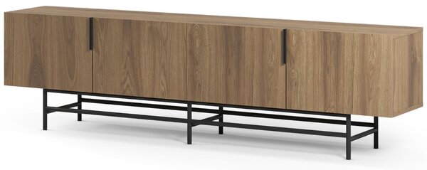 Marckeric Hnědý TV stolek Eldia 200 x 35 cm s dubovým dekorem