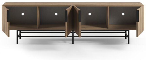Marckeric Hnědý TV stolek Eldia 200 x 35 cm s dubovým dekorem