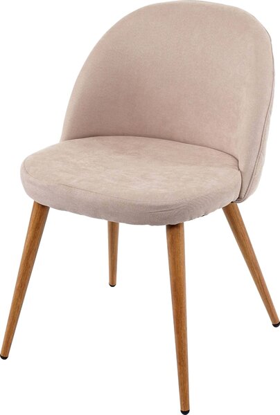 Sada 4 jídelních židlí HWC-D53, kuchyňská židle, retro design 50. let, látka/textil béžová barva