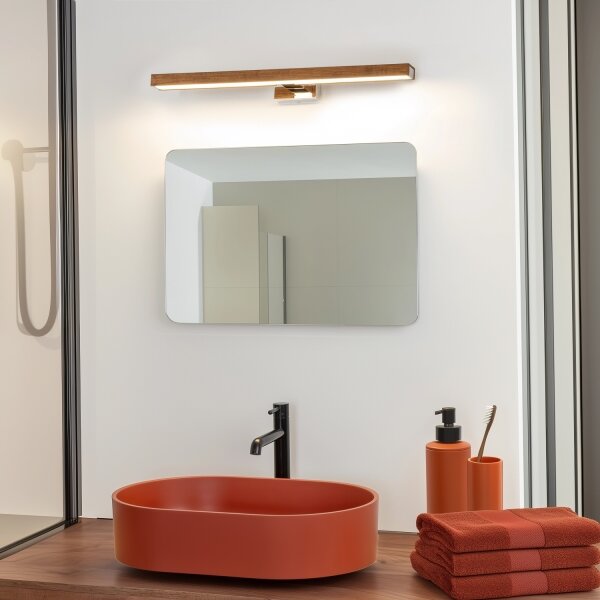 Brilagi-LED Koupelnové osvětlení zrcadla WOODY MIRROR LED/12W/230V IP44 dub/chro