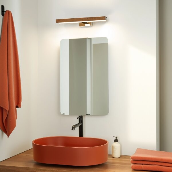 Brilagi-LED Koupelnové osvětlení zrcadla WOODY MIRROR LED/8W/230V IP44 dub/chrom