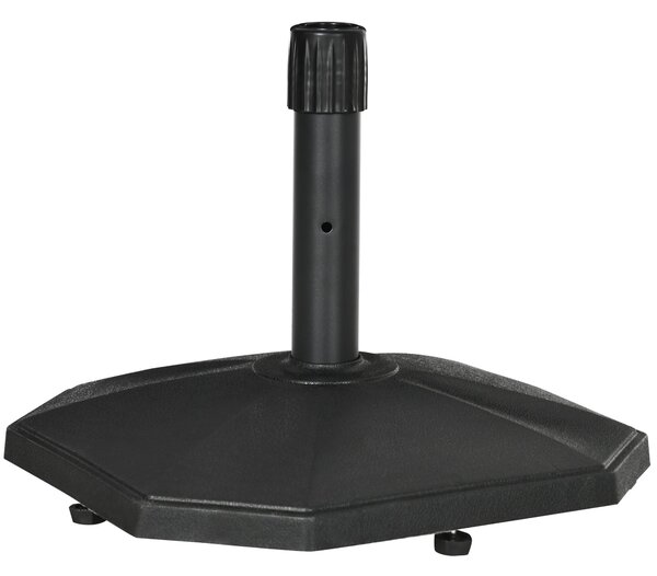 Stojan na slunečník Outsunny 18 kg, základna pro slunečníky průměr Ø 34/38/48 mm, stojan na zahradu, balkon, plněný cementem, černý | Aosom