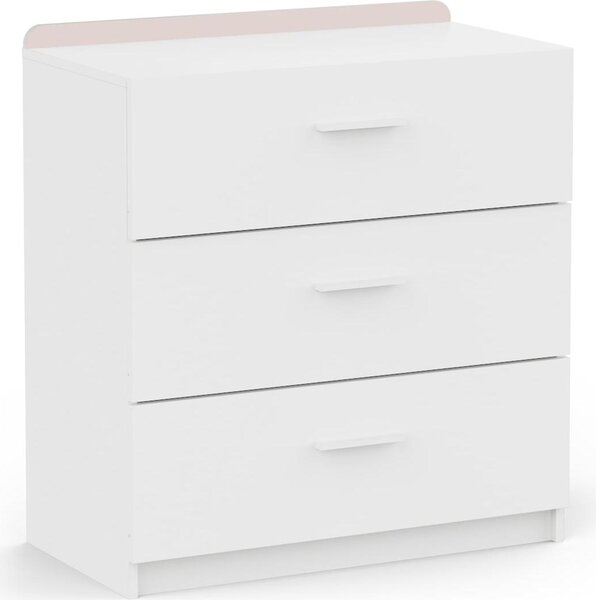 Komoda ARLO se 3 zásuvkami, bílá, šířka 77 cm