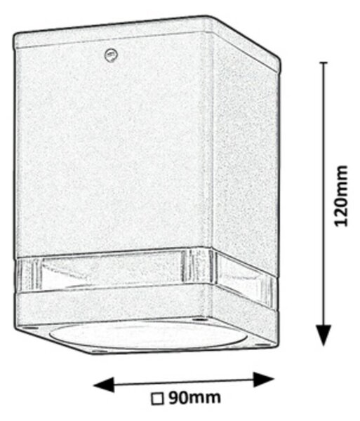 Rabalux venkovní stropní svítidlo Zombor GU10 1x MAX 35W antracitová IP54 7818