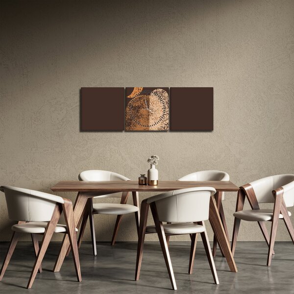 Obraz - Oranžové oblouky N⁰2 (s hodinami) (90x30 cm)