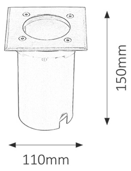 Rabalux venkovní svítidlo do země Tacoma GU10 1x MAX 50W saténová chromová IP65 8714