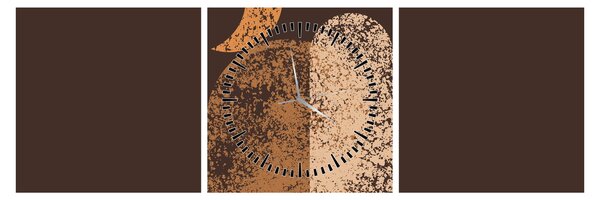 Obraz - Oranžové oblouky N⁰2 (s hodinami) (90x30 cm)