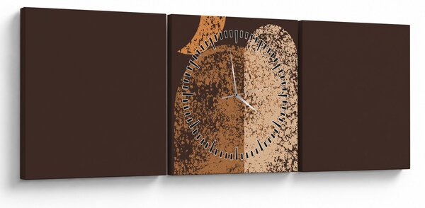Obraz - Oranžové oblouky N⁰2 (s hodinami) (90x30 cm)
