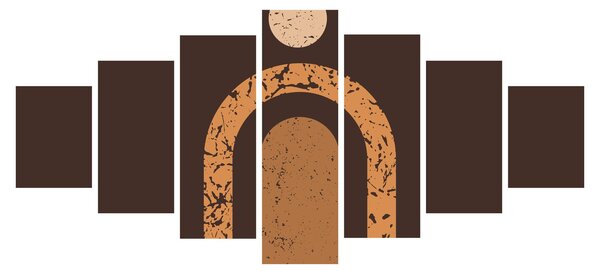 Obraz - Oranžové oblouky N⁰3 (210x100 cm)