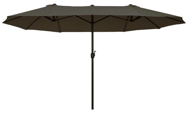 Outsunny Dvojitý Slunečník 455 x 265 cm, UV Ochrana Slunečníku s Ručním Kolečkem, Slunečník na Balkon, Plážový Slunečník Odolný proti Větru, Ochrana p