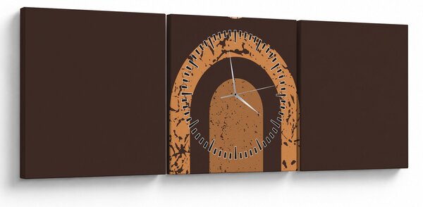Obraz - Oranžové oblouky N⁰3 (s hodinami) (90x30 cm)