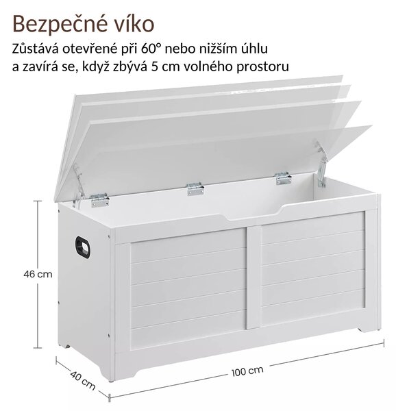Vasagle Truhlice na sezení TANJA, 100x40x46cm, bílá