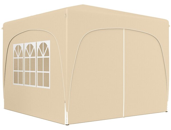 Outsunny Pavilon 3x3m, Voděodolný Stabilní Zimní Skládací Pavilon, UV Ochrana 50+, Skládací Party Stan se 4 Bočními Panely a Taškou pro Camping do Zah