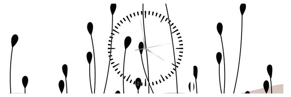 Obraz - Grafická louka N⁰1 (s hodinami) (90x30 cm)