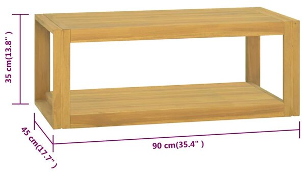 Nástěnná koupelnová skříňka 90 x 45 x 35 cm masivní teak 338235