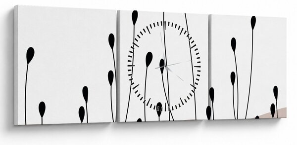 Obraz - Grafická louka N⁰1 (s hodinami) (90x30 cm)