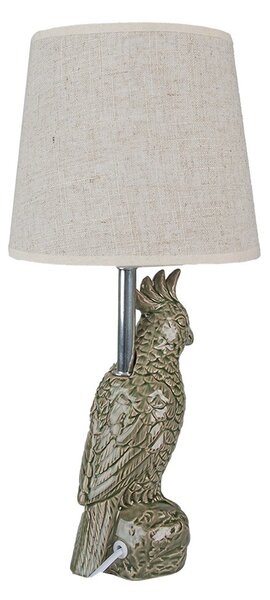 Stolní lampa s papouškem a béžovým stínidlem Parrot - Ø 18*38 cm E27/max 1*60W - Clayre & Eef