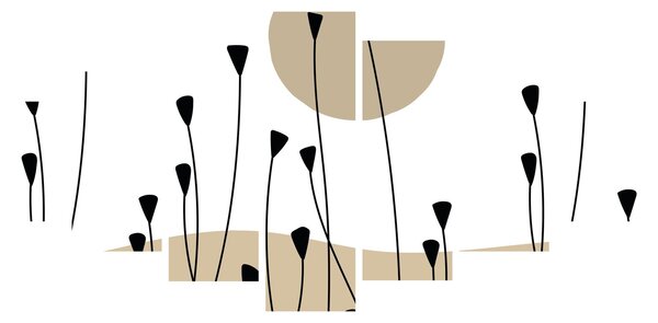 Obraz - Grafická louka N⁰2 (210x100 cm)