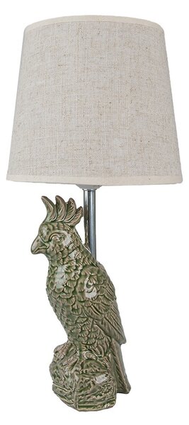 Stolní lampa s papouškem a béžovým stínidlem Parrot - Ø 18*38 cm E27/max 1*60W - Clayre & Eef