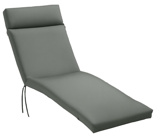 Podložka na lehátka Outsunny, polstr na zahradní lehátka, polyester, Tmavě šedá, 196 x 55 x 8 cm | Aosom