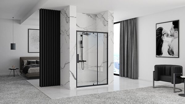 Pivotové sprchové dvere Rea RAPID SWING 120 Black