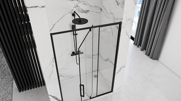 Pivotové sprchové dvere Rea RAPID SWING 120 Black
