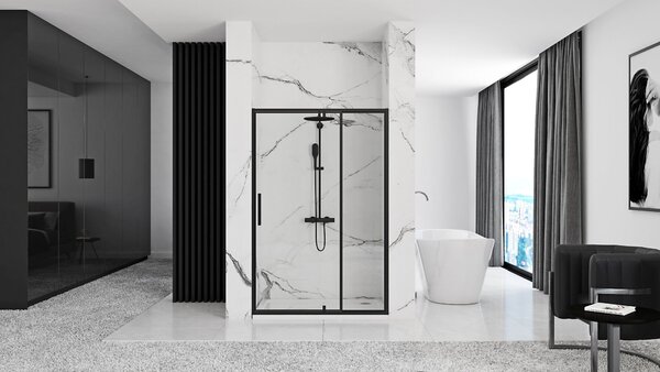 Pivotové sprchové dvere Rea RAPID SWING 120 Black