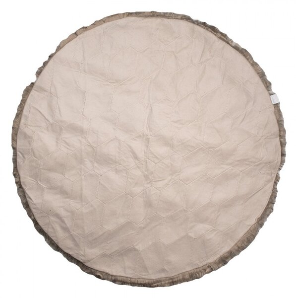 Hnědý melírovaný kulatý koberec Ruggy - Ø 100 * 3 cm - Clayre & Eef