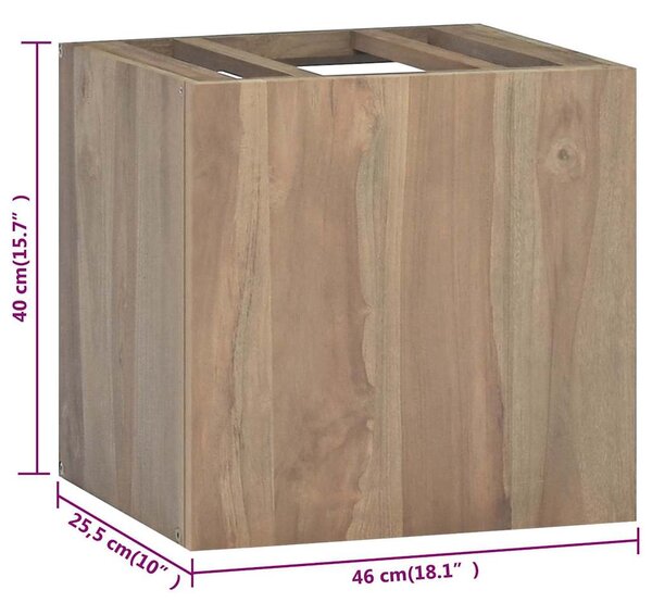 Nástěnná koupelnová skříňka 46 x 25,5 x 40 cm masivní teak 338252