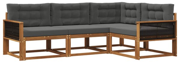 Venkovní pohovková souprava 4 ks Přirozená a Anthracitová 3382525