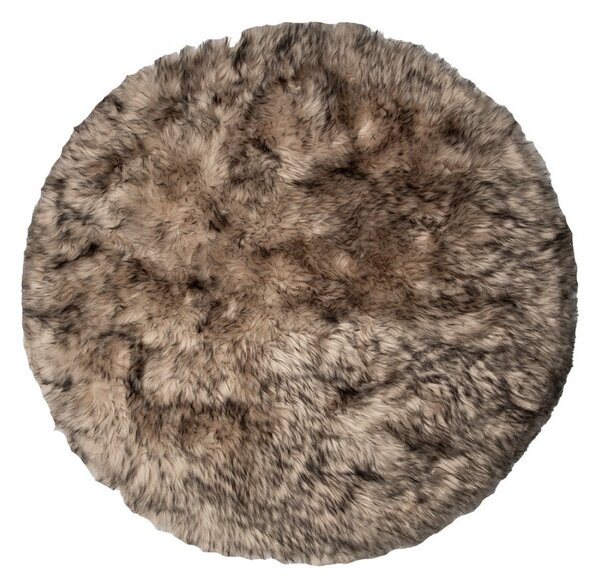 Hnědý melírovaný kulatý koberec Ruggy - Ø 100 * 3 cm - Clayre & Eef