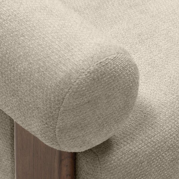Béžové designové křeslo KOKEI ALIA, dekor ořech