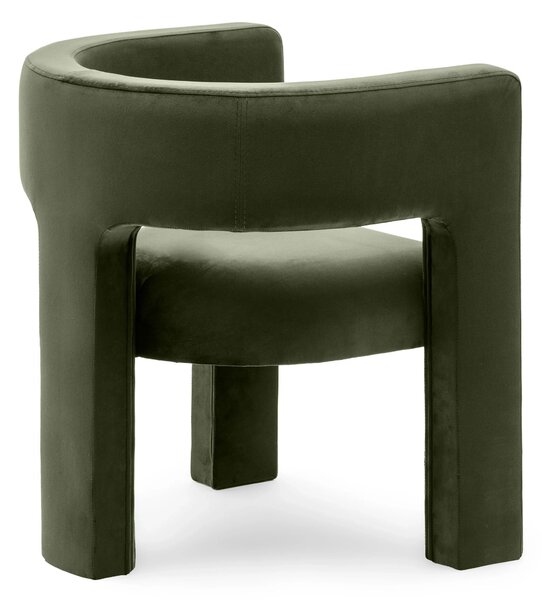 Tmavě zelené designové křeslo ALPAH B VELVET